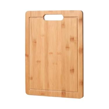 Imagem de Tábua De Bambu 26x35x1,4cm Para Corte Churrasco Legumes Multiuso Universal Com Encaixe Para As Mãos(24x33x1.4CM)