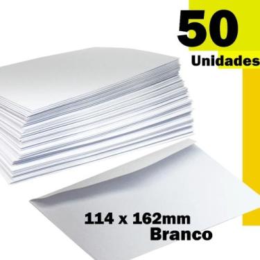Imagem de 50 envelope comercial branco, lisa, cartas, tradicioanal, scrity