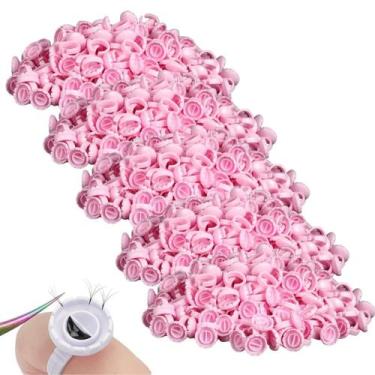 Imagem de 500 Batoque Com Divisória Para Anel Porta Cola Alongamento De Cílios -