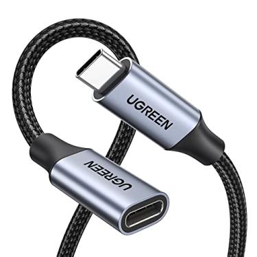 Imagem de UGREEN Cabo de extensão USB C, (1,5 pés/0,5 M/10 Gbps/100 W), extensor USB C 3.2 Nylon tipo C macho para fêmea, carregamento e transferência de cabo compatível com PSVR2/Macbook/iPad/hub USB