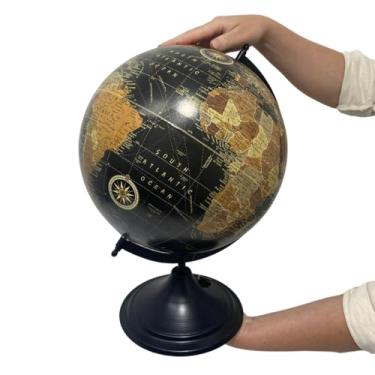 Imagem de Globo Terrestre Mapa Mundi Planeta Giratório Decoração para Escritório Escola Sala Casa Mesa Enfeite de Luxo