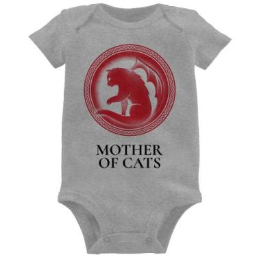 Imagem de Body Bebê Mother of Cats - Foca na Moda, Cinza, GG