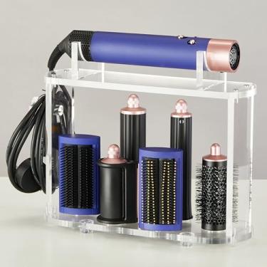 Imagem de LifeLAZA Suporte e organizador de acrílico compatível com acessórios Airwrap da Dyson e Airwrap, suporte de armazenamento de airwrap de bancada, compatível com acessórios de airwrap