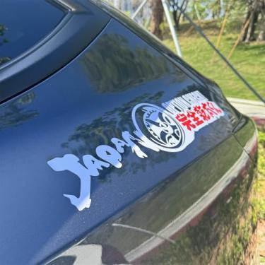 Imagem de DXYMOO Adesivo de estilo de carro para configuração de roda de verificação de opção japonesa JDM Loop Tape Auto Truck Side Body Para-brisa Decalques de cauda (branco vermelho, 50 x 12 cm)