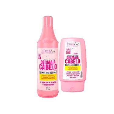 Imagem de Kit Desmaia Cabelo Shampoo 500ml e Leave-in Forever Liss