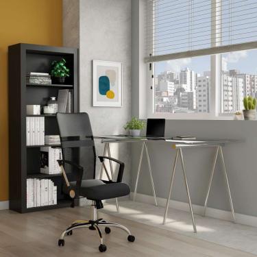 Imagem de Cadeira de Escritório Diretor Giratória Teslin com Braços Preta