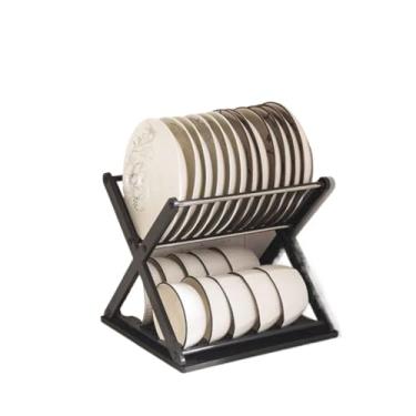 Imagem de Escorredor De Louça Para Cozinha Prato Duplo Porta Talheres Copos(ESCORREDOR SIMPLES Preto)