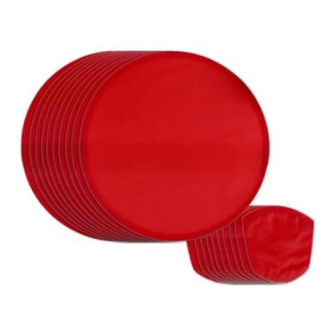 Imagem de Deevoka Pacote com 10 Ventiladores Redondos de 20 Cm com Bolsa, Vermelho