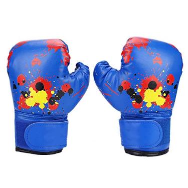 Imagem de Luvas de boxe para crianças luvas de boxe para crianças luvas de luta de luvas infantis boxe de boxe treinamento crianças resistentes duráveis ​​de gancho de gancho de gancho de (Azul)