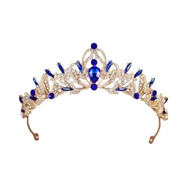 Imagem de Tiaras de noiva cor roxa feminina grande festa coroa aniversário - TUA