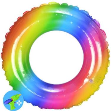 Imagem de Boia Inflável Piscina Infantil Arco-íris 60 cm CBRN15016 - Commerce Br