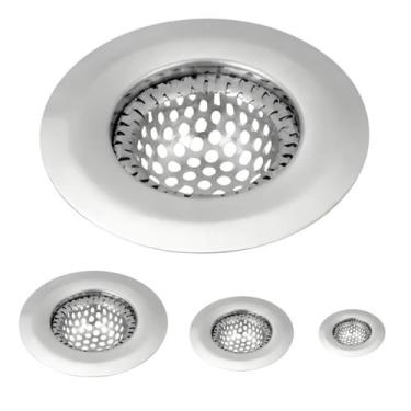 Imagem de Ralo Inox Redondo Pia Cozinha Tanque Acabamendo Liso PP, P, M Ou G Uny