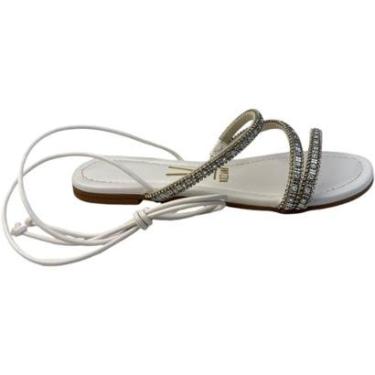 Imagem de Sandalia Vizzano Rasteira Flatform Tira Brilho Amarraçao Feminino-Feminino