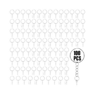 Imagem de 100 Anéis de Chaveiro de Metal com Argolas e Pinos - Kit Completo, 100