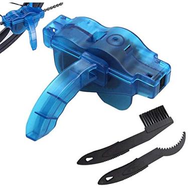 Imagem de Bringsine Limpador de corrente de bicicleta de ciclismo, fácil de limpar, conjunto de ferramentas de arruela e escova de limpeza de peças (3 peças)