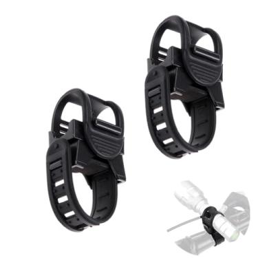Imagem de TDGBIH 2 peças de suporte ajustável para lanterna de bicicleta, suporte de lanterna de bicicleta, suporte de luz de bicicleta, suporte de lanterna para ciclismo, motocicleta, (preto)