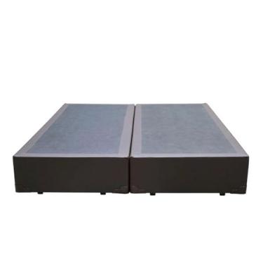 Imagem de Cama Box Base King Size Bipartido Sintético Marrom 203x193