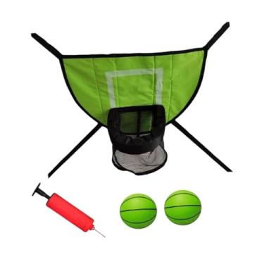 Imagem de YIJU Mini cesta de basquete para trampolim, leve, resistente, para acessórios de fixação em trampolim e gol de basquete, Verde