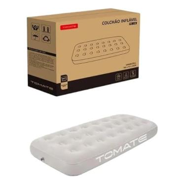 Imagem de Tomate Colchão Inflável Solteiro, 186x76x22cm, Resistente ao Frio