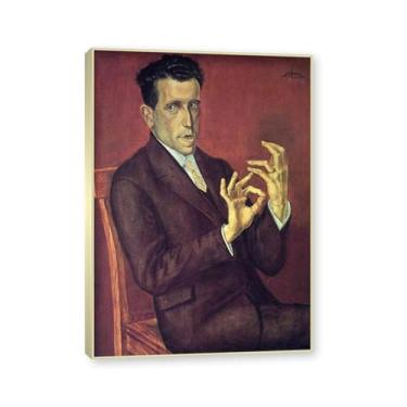 Imagem de NHLDZYH Moldura dourada champanhe. Arte em tela Otto Dix (retrato de advogado), reproduções de pinturas famosas, arte de parede classicismo para sala de estar quarto decoração de casa. 70 x 98 cm
