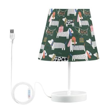 Imagem de Joisal Candeeiros de mesa de Natal fofos de dachshund para escritório com abajur para mesa de cabeceira, lâmpadas de leitura para cama, decoração de quarto para mulheres
