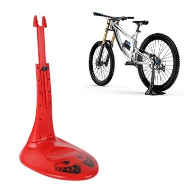 Imagem de Suporte de chão para bicicleta, suporte de estacionamento para bicicletas de 26 pol., 27,5 pol., 29 pol. e para bicicleta de estrada 700C, suporte de garagem para 1 bicicleta (vermelho)