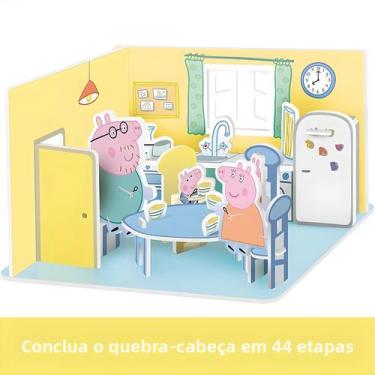Imagem de Peppa Pig 3D Empilhamento Quebra-cabeça DIY Modelo De Casa Artesanal P