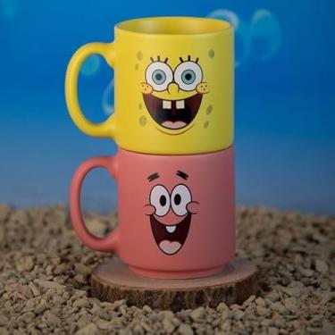 Imagem de Kit Canecas Mini Tina 100ml SquarePants - Bob Esponja e Patrick Estrela