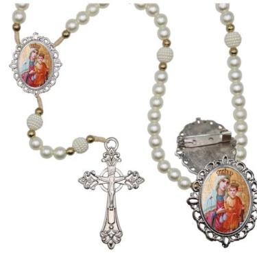 Imagem de Terço Luxo com Broche Nossa senhora dos Remedios Especial Resinado Ora