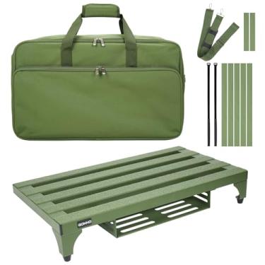 Imagem de GOKKO Pedaleira Para Guitarra Supper Light, 3,3 Lb, 22" X 12,6" Em Liga De Alumínio Com Suporte Fonte Alimentação (Verde)
