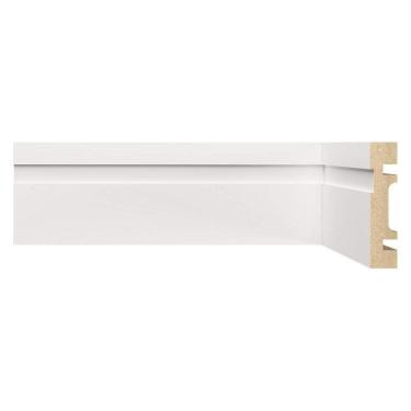 Imagem de Kit Rodapé de MDF 30 Barras Frisadas de 7cm x 2,40 Rende 72 Metros Moldufama Branco
