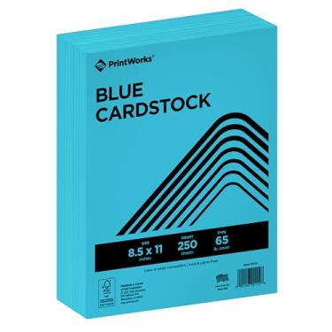 Imagem de PrintWorks Cartolina profissional azul brilhante, 250 folhas, feito nos EUA, certificado FSC®