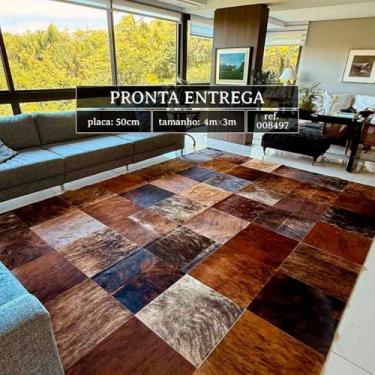 Imagem de Tapete de Couro Mix Exótico Quadriculado 4,00x3,00m | Placas de 50x50cm | 008497