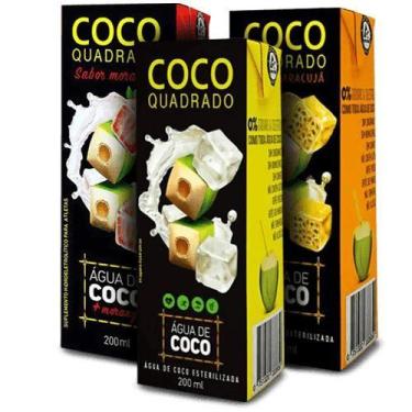 Imagem de Água de Coco Coco Quadrado - Diversos 200ml - 30 unidades