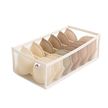 Imagem de Organizador de Gaveta de Sutiãs 20x48x10cm com 6 Divisórias Rasteirinhas Chinelos Camisetas Regata Legging Guarda Roupa (1)