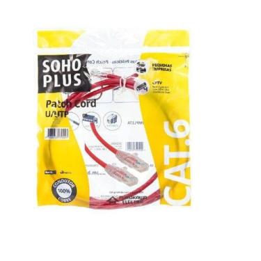 Imagem de Cabo De Rede Furukawa Patch Cord U/Utp Cat6 Cmx 0.5M Vermelho Sohoplus