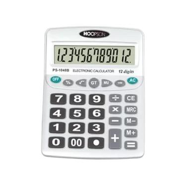 Imagem de CALCULADORA DE MESA 12 DIGITOS HOOPSON CINZA/PRETA PS-1048B