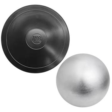 Imagem de Equipamento de arremesso de atletismo, regulamento de 5 kg de ferro fundido e disco de borracha de treinamento de 1 kg, resistente e confortável, adequado para esportes e atividades ao ar livre