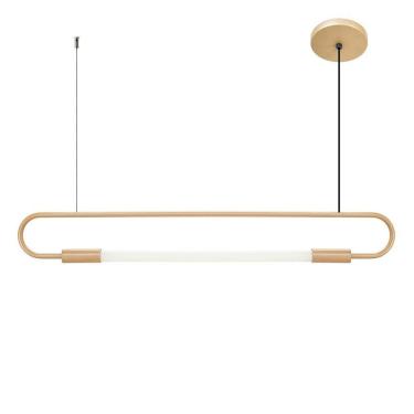 Imagem de Luminária Lustre Pendente Sabre Tubular Slim Champagne T8