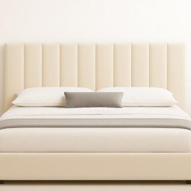 Imagem de Painel Cabeceira Cama Casal Kit Modulo Veludo 140x60 Areia - Art in De