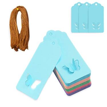 Imagem de Gift Tags 5 Colors Tags Kraft Paper Gift Tags with String Price Tags Wedding Tags Gift Labels Christmas Tags for Art and Crafts,Wedding, Birthday (100Pcs)