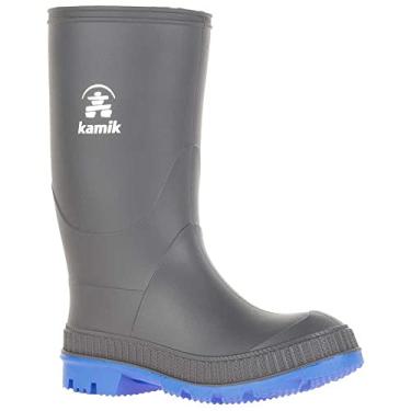Imagem de Kamik Bota de chuva infantil Stomp impermeável, carvão/azul, 7T, Carvão/Azul, 21