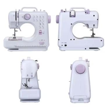 Imagem de Máquina de Costura Portátil 12 Pontos – Mini Máquina Doméstica com Velocidade Ajustável, 110-220V, Ideal para Roupas, Bordado e Artesanato PREMIUM