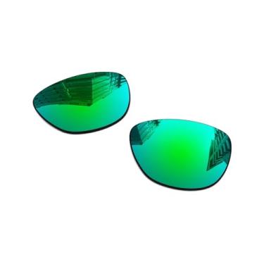 Imagem de Lentes de reposição polarizadas de 1,6 mm para óculos de sol Oakley Frogskins XS OJ9006, proteção UV, lente espelhada escura - Mais opções, Verde Jade - Espelhado polarizado, One Size