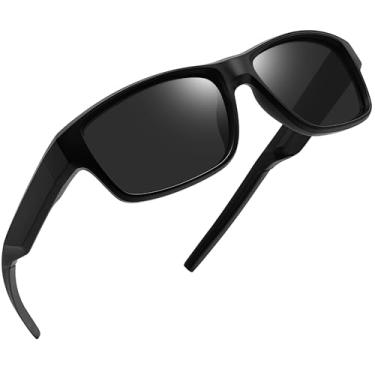 Imagem de Joopin Óculos de Sol Esportivo Polarizado Masculino Proteção UV400 Modelo Quadrado Ideal para Pesca Dirigir Correr Preto
