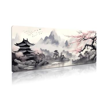 Imagem de Mouse pad japonês grande para jogos anime com bordas costuradas de 3 mm para escritório em casa, 80 x 29 cm