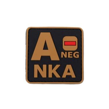 Imagem de Ruoming 1 peça de adesivos táticos de tipo sanguíneo, 5 x 5 cm, PVC 3D, fecho de gancho (marrom A)