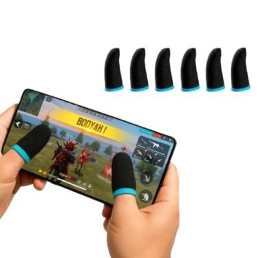 Imagem de Kit 12 Luvas de Dedo Anti Suor Profissional para Celular Gamer Jogos Game Free Fire Pubg COD Luvinha(2 Unidades)