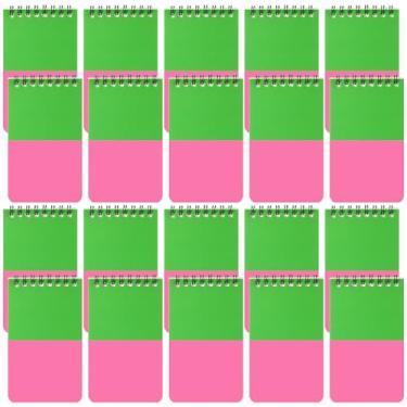 Imagem de Resurhang 20 peças mini caderno espiral de bruxa lembrancinhas de festa de princesa e bruxa 12 x 7,6 cm rosa verde mini bloco de notas pequeno bloco de notas de bolso pequeno bloco de notas cadernos