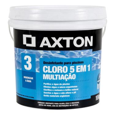 Imagem de Cloro Multiacao 10 Kg Para Piscina Granulado 5 Em 1 Axton